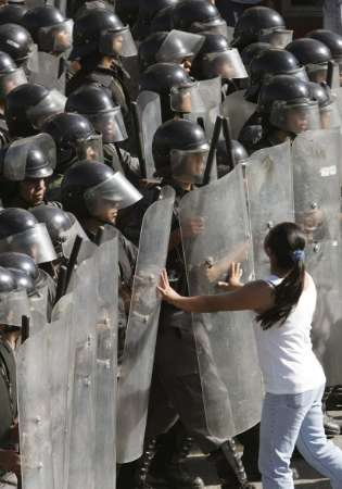 woman at protest