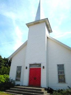red church door